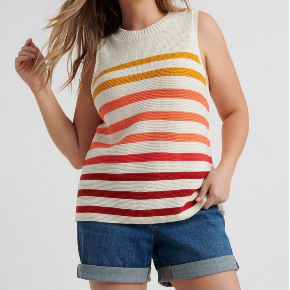 Lucky Brand Ombré Striped Sweater Shell